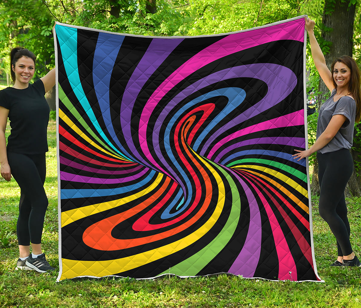 Rainbow Torus Psychedelic Print Quilt