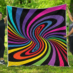 Rainbow Torus Psychedelic Print Quilt