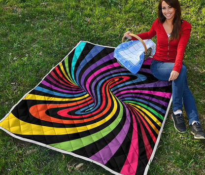 Rainbow Torus Psychedelic Print Quilt