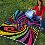 Rainbow Torus Psychedelic Print Quilt