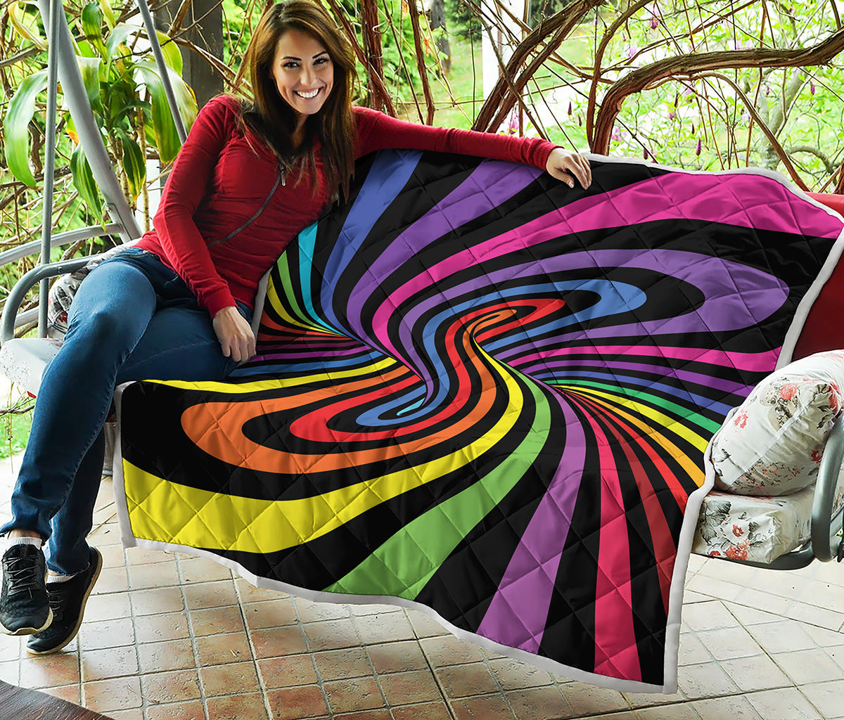 Rainbow Torus Psychedelic Print Quilt