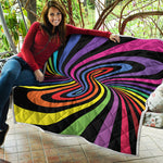Rainbow Torus Psychedelic Print Quilt