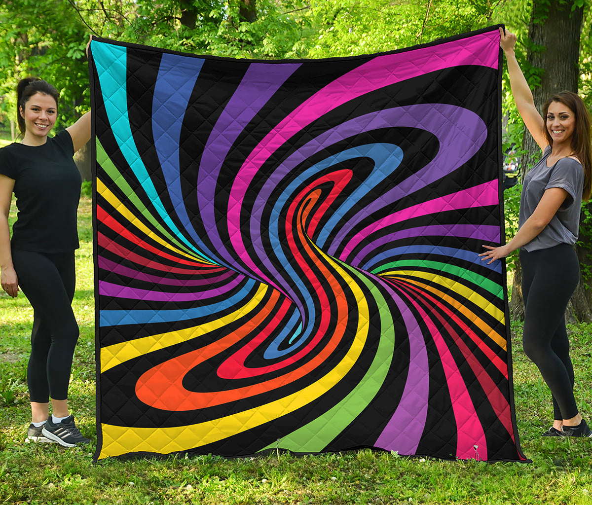 Rainbow Torus Psychedelic Print Quilt