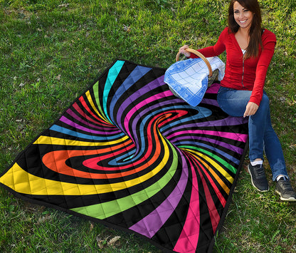 Rainbow Torus Psychedelic Print Quilt