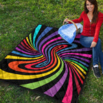 Rainbow Torus Psychedelic Print Quilt