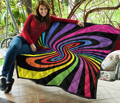 Rainbow Torus Psychedelic Print Quilt