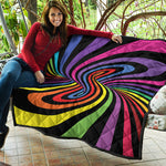 Rainbow Torus Psychedelic Print Quilt