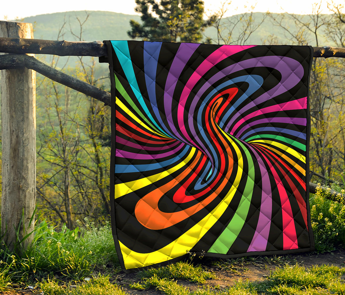 Rainbow Torus Psychedelic Print Quilt