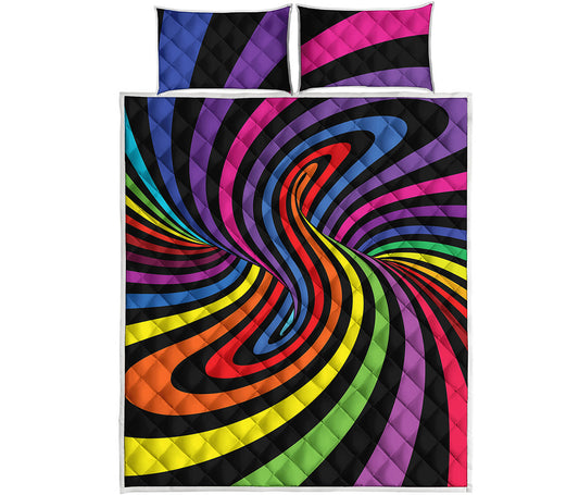 Rainbow Torus Psychedelic Print Quilt Bed Set