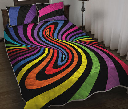 Rainbow Torus Psychedelic Print Quilt Bed Set