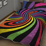 Rainbow Torus Psychedelic Print Quilt Bed Set