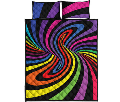 Rainbow Torus Psychedelic Print Quilt Bed Set
