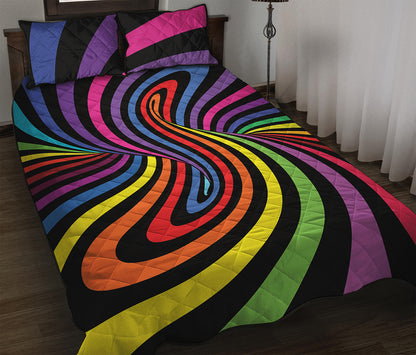 Rainbow Torus Psychedelic Print Quilt Bed Set