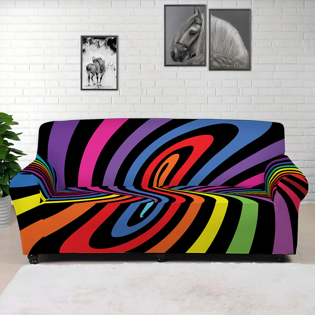 Rainbow Torus Psychedelic Print Sofa Cover