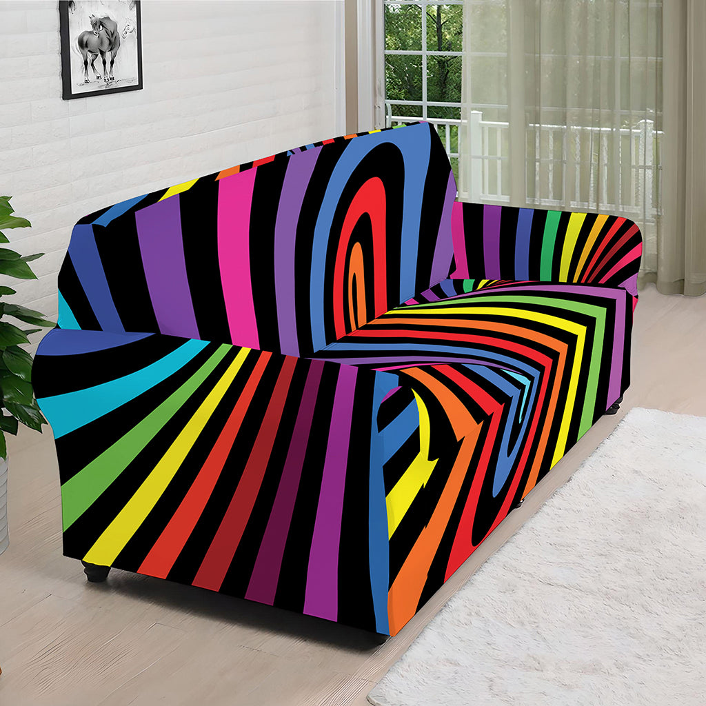 Rainbow Torus Psychedelic Print Sofa Cover