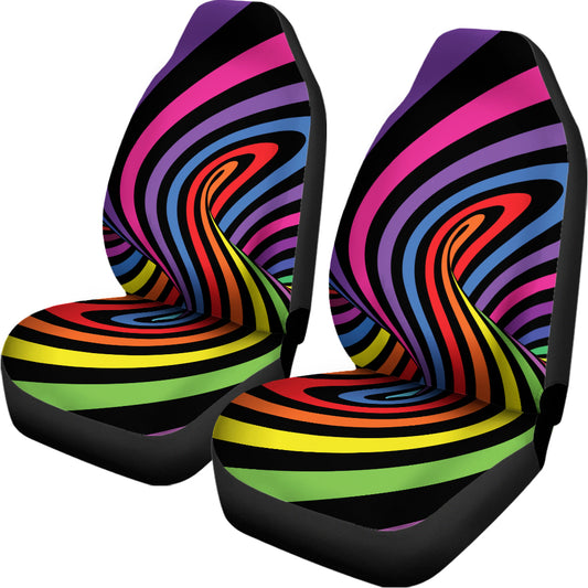 Rainbow Torus Psychedelic Print Universal Fit Car Seat Covers