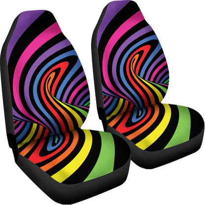 Rainbow Torus Psychedelic Print Universal Fit Car Seat Covers