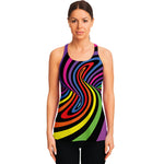 Rainbow Torus Psychedelic Print Women's Racerback Tank Top