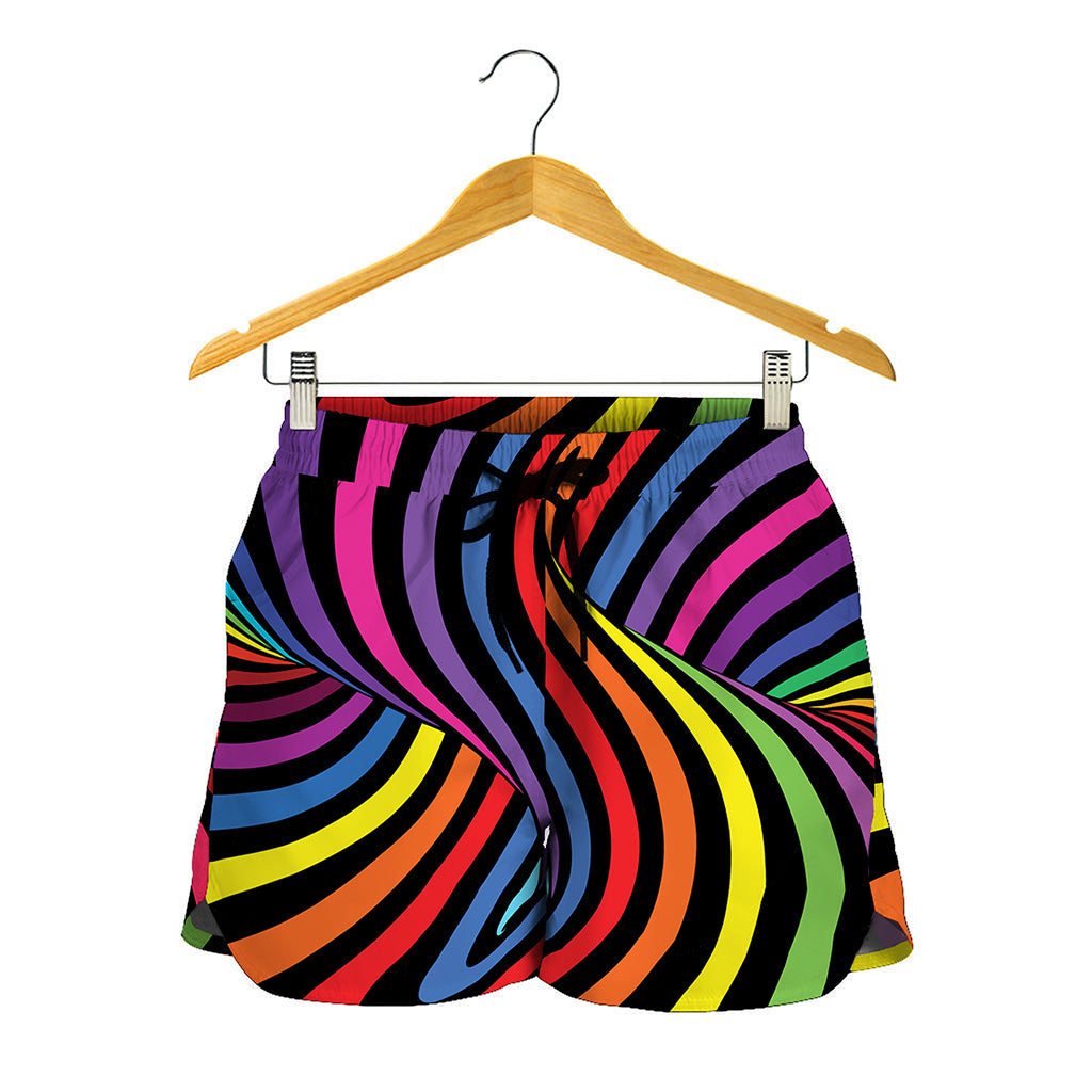 Rainbow Torus Psychedelic Print Women's Shorts
