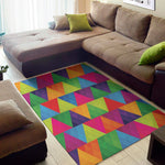 Rainbow Triangles Pattern Print Area Rug