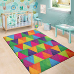 Rainbow Triangles Pattern Print Area Rug