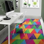 Rainbow Triangles Pattern Print Area Rug