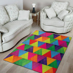 Rainbow Triangles Pattern Print Area Rug