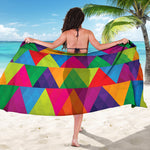 Rainbow Triangles Pattern Print Beach Sarong Wrap