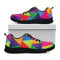 Rainbow Triangles Pattern Print Black Running Shoes