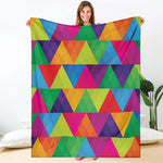 Rainbow Triangles Pattern Print Blanket
