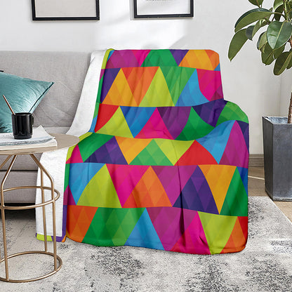Rainbow Triangles Pattern Print Blanket