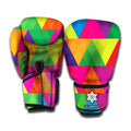 Rainbow Triangles Pattern Print Boxing Gloves