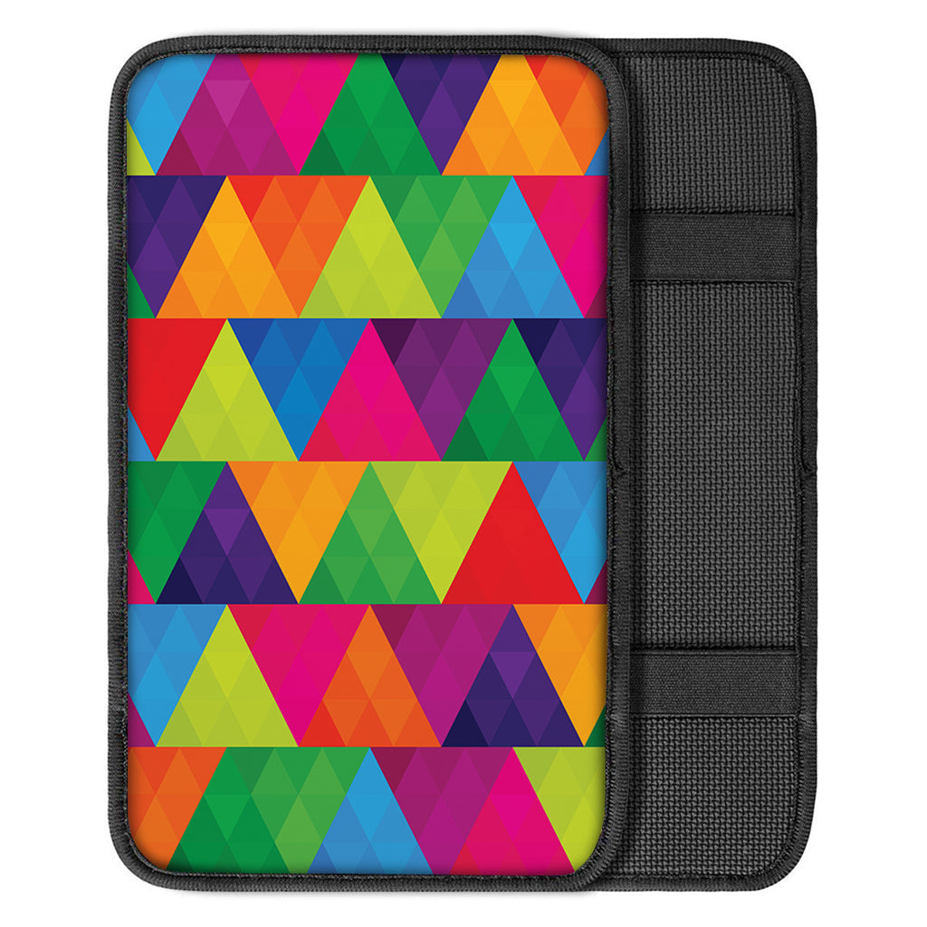 Rainbow Triangles Pattern Print Car Center Console Cover