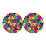 Rainbow Triangles Pattern Print Car Coasters