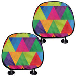 Rainbow Triangles Pattern Print Car Headrest Covers