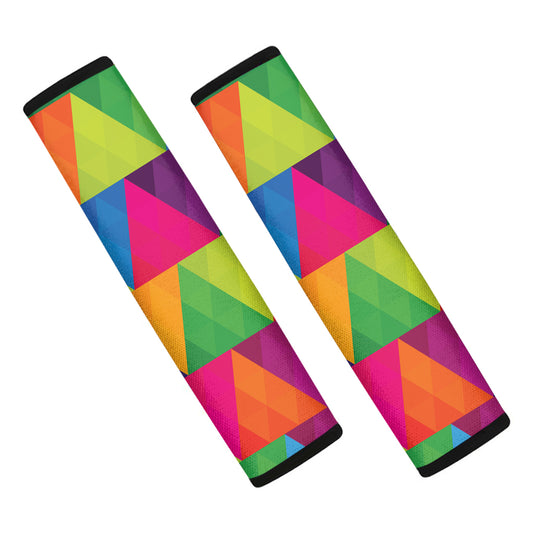 Rainbow Triangles Pattern Print Car Seat Belt Covers
