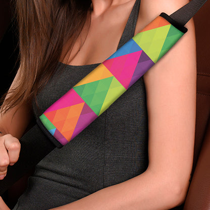 Rainbow Triangles Pattern Print Car Seat Belt Covers