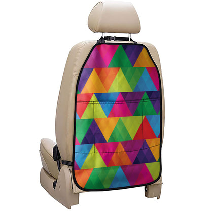 Rainbow Triangles Pattern Print Car Seat Organizers