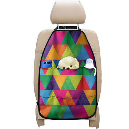 Rainbow Triangles Pattern Print Car Seat Organizers