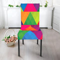 Rainbow Triangles Pattern Print Dining Chair Slipcover