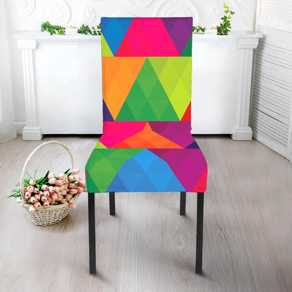 Rainbow Triangles Pattern Print Dining Chair Slipcover
