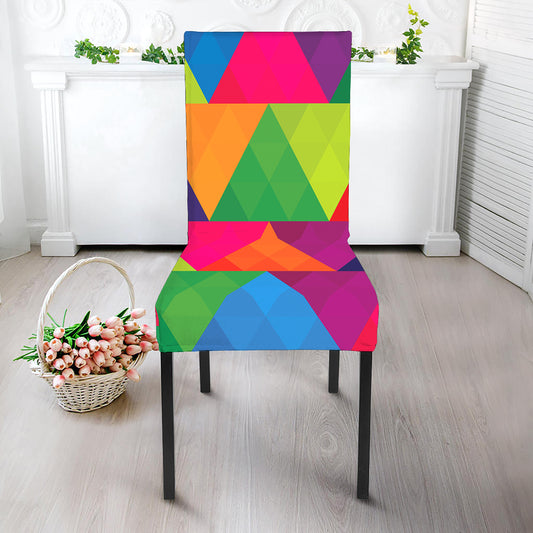 Rainbow Triangles Pattern Print Dining Chair Slipcover