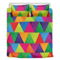 Rainbow Triangles Pattern Print Duvet Cover Bedding Set