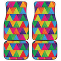Rainbow Triangles Pattern Print Front and Back Car Floor Mats