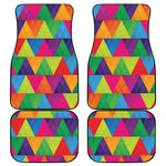 Rainbow Triangles Pattern Print Front and Back Car Floor Mats