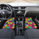 Rainbow Triangles Pattern Print Front and Back Car Floor Mats