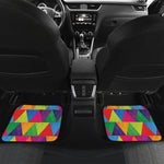 Rainbow Triangles Pattern Print Front and Back Car Floor Mats