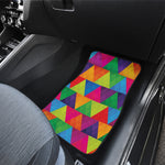 Rainbow Triangles Pattern Print Front and Back Car Floor Mats