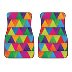Rainbow Triangles Pattern Print Front Car Floor Mats