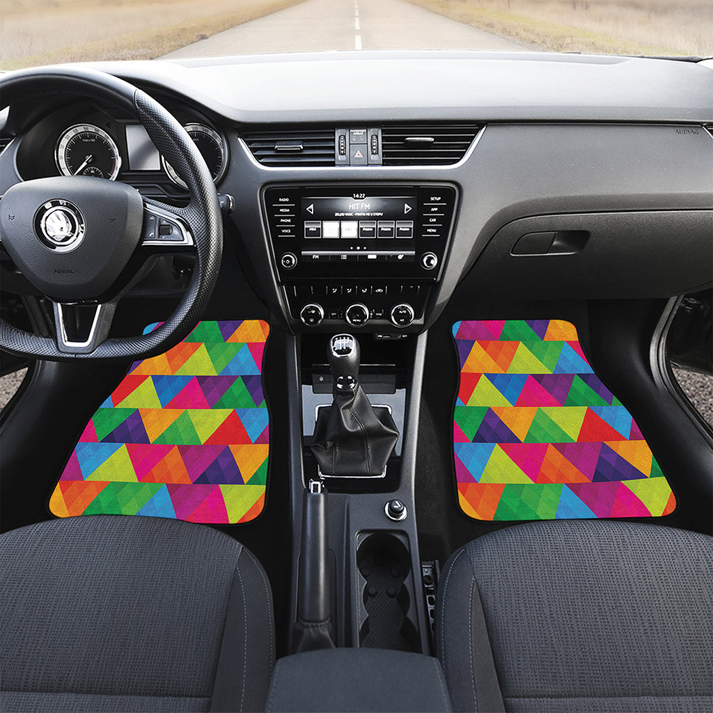 Rainbow Triangles Pattern Print Front Car Floor Mats